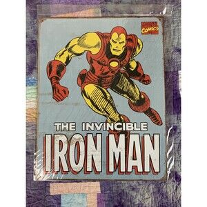 Iron Man Marvel Metal 12.5X16" Man Cave Garage Car Shop Wall Decor Game Room